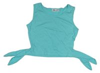Svetlomodrý crop top s vázáním bpc