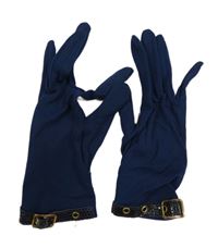 Tmavomodré prstové rukavice s přezkami