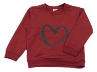 Vínová mikina so srdiečkom