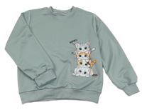 Sivá mikina s kočičkami Shein