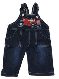 Tmavomodré laclové rifle s autem 