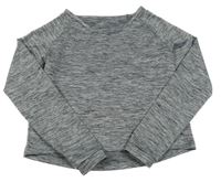 Sivá melírovaná crop športová mikina