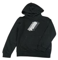 Černá mikina s logem a kapucí Puma