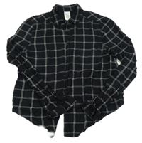 Čierno-biela kockovaná crop ľahká blúzka C&A