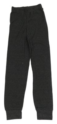 Tmavošedé žebrované spodní kalhoty 