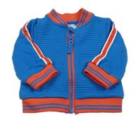 Modro-červená rebrovaná prepínaci mikina s číslom