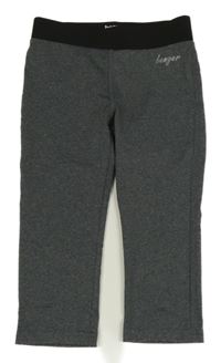 Sivo-čierne športové crop legíny s nápisom Benger