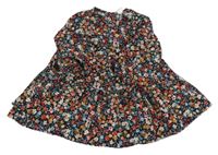 Čierno-červeno-ružové kvetované šaty Shein