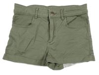 Khaki rifľové kraťasy H&M