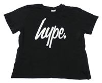 Černé crop tričko s logem HYPE 