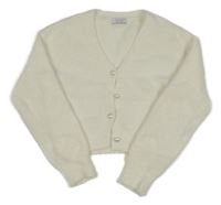 Biely chlpatý prepínaci crop sveter Primark