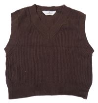 Hnedá svetrová crop vesta H&M