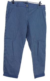 Dámské modro-bílé pruhované crop kalhoty M&S