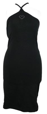 Dámske čierne šaty so srdiečkom H&M