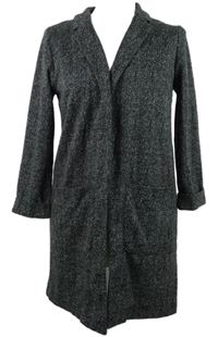 Dámsky čierno-biely melírovaný pletený cardigán H&M