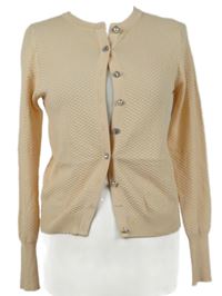 Dámský pudrový vzorovaný propínací lehký crop svetr Zara 