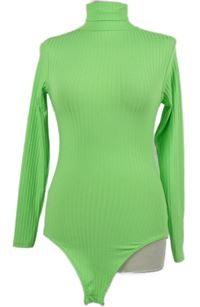 Dámské neonově zelené žebrované body s rolákem I saw it first 