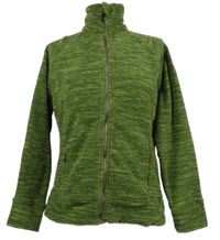 Dámská khaki melírovaná fleecová propínací mikina Land´s End 