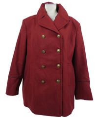 Dámsky vínový vlnený kabát Cotton