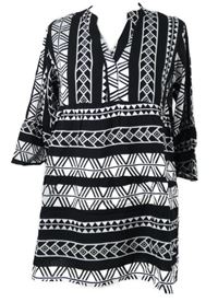 Dámska čierno-biela vzorovaná blúzková á tunika 17&CO