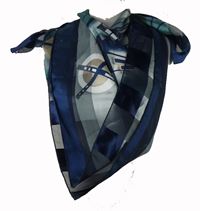 Dámský modro-šedý vzorovaný šátek 