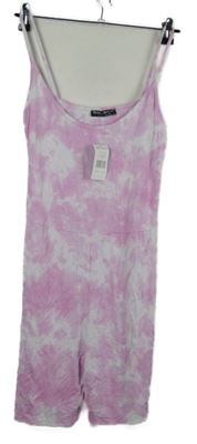 Nové - Dámský světlerůžovo-bílý batikovaný letní overal Select 