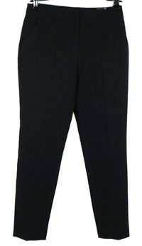 Nové - Dámske čierne spoločenské nohavice s pukmi Atmosphere