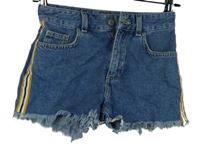 Dámske svetlomodré rifľové kraťasy s pruhmi Denim