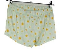 Dámske svetlozelené kvietkovane bavlnené pyžamové kraťasy