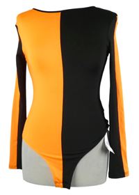 Dámské černo-oranžové pruhované body