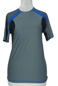 Dámske tmavošedo-modro-tmavomodré športové tričko