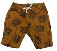 Hnědé plátěné kraťasy s tygry H&M