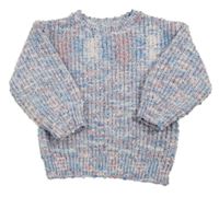 Modro-ružový melírovaný sveter Primark