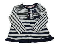 Tmavomodro-bílá pruhovaná tunika s mašličkami Early Days