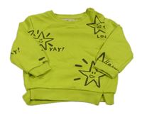 Neónově zelená mikina s hviezdami