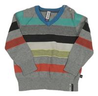 Sivo-farebný pruhovaný sveter Babyface