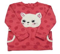 Tmavoružová bodkovaná á mikina s mačkou LC Waikiki