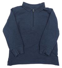 Tmavomodrá mikina s golierikom Next