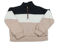 Čierno-bielo-ružová mikina F&F