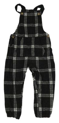 Černo-bílé kostkované laclové tepláky F&F