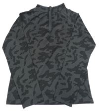 Sivo-čierna vzorovaná športová mikina