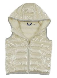 Smetanová nepromokavá zateplená vesta s kapucí Okaidi