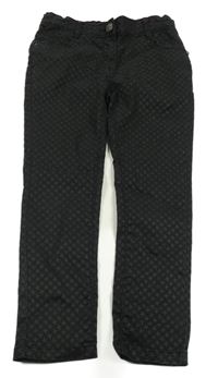 Čierne vzorované plátenné nohavice Topolino