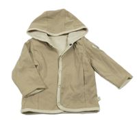 Béžová obojstranná prepínaci mikina s oslíkem a kapucňou