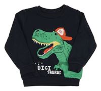 Tmavomodrá mikina s dinosaurom Primark