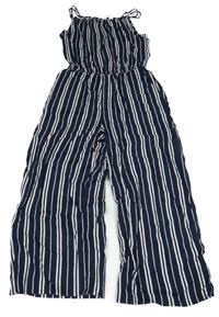 Tmavomodro-biely pruhovaný ľahký overal H&M