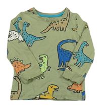 Khaki triko s dinosaury M&S