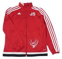 Červená športová prepínaci mikina s logy Adidas