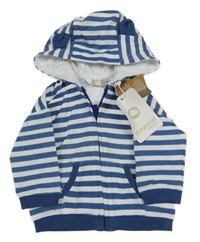 Nové - Modro-bílá pruhovaná propínací mikina s kapucí Mayoral