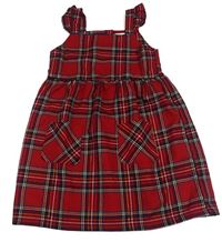 Červeno-farebné kockované šaty zn. Primark